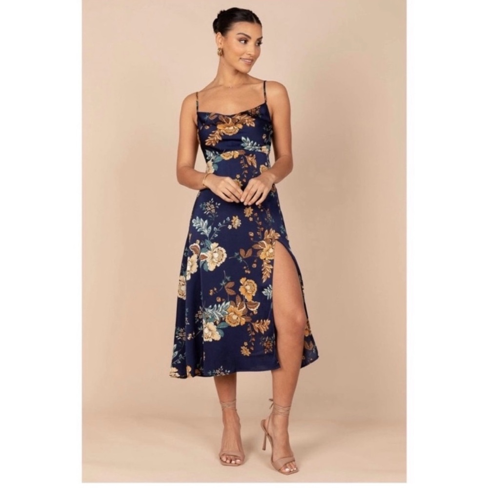 Petal & Pup Navy Alejandra Floral Midi Dress